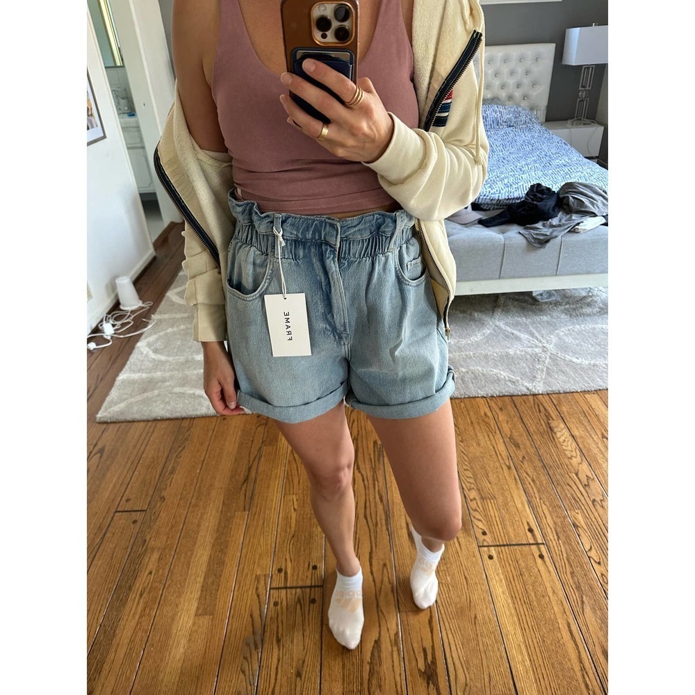 Frame Elastic Waist Denim Shorts Small NWT - Picture 11 of 11